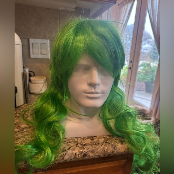 New in Package Long Curly Natural Hair Cosplay Wig with Bangs Colorful Halloween - Picture 5 of 8